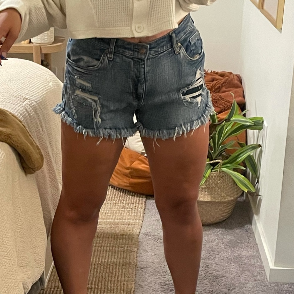 Ripped Jean Shorts